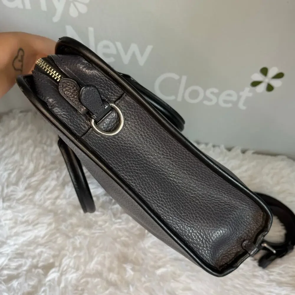 Coach BOND F72308 Black Leather Briefcase w/ Crossbody Strap